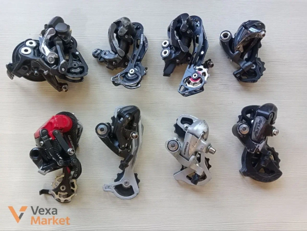 Задні та передні перемикачі Shimano, Sram