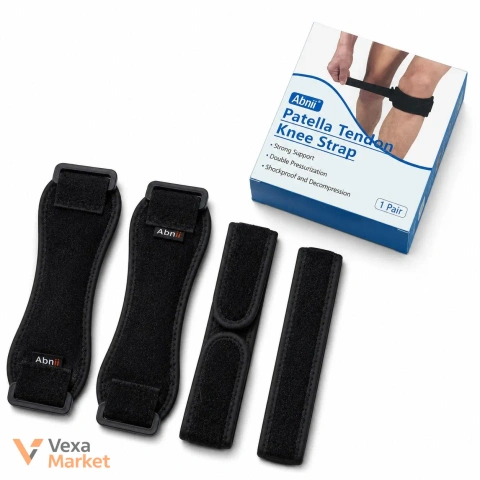Abnii Patella Tendon Knee Strap - Комплект фиксаторов для колен, 2 шт., черный
