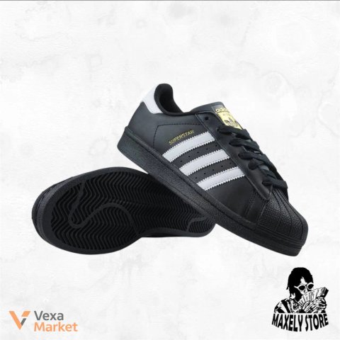 Adidas Superstar Black Gold Logo