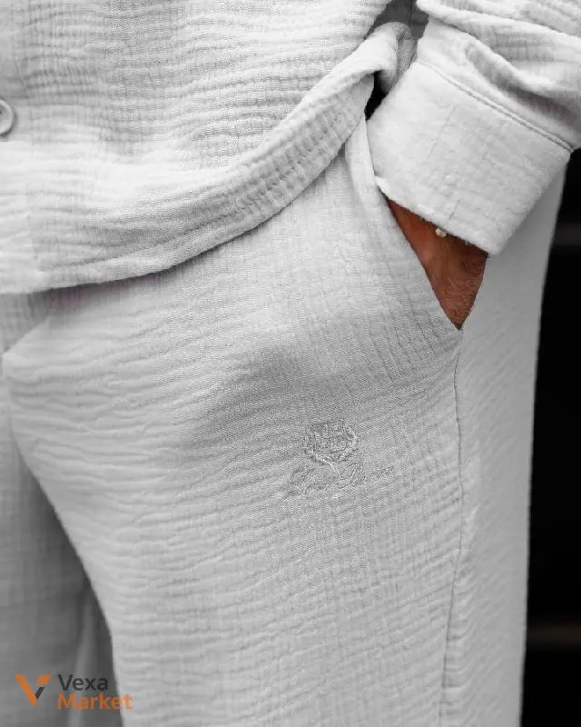Чоловічий костюм із натурального мусліну — фото 2