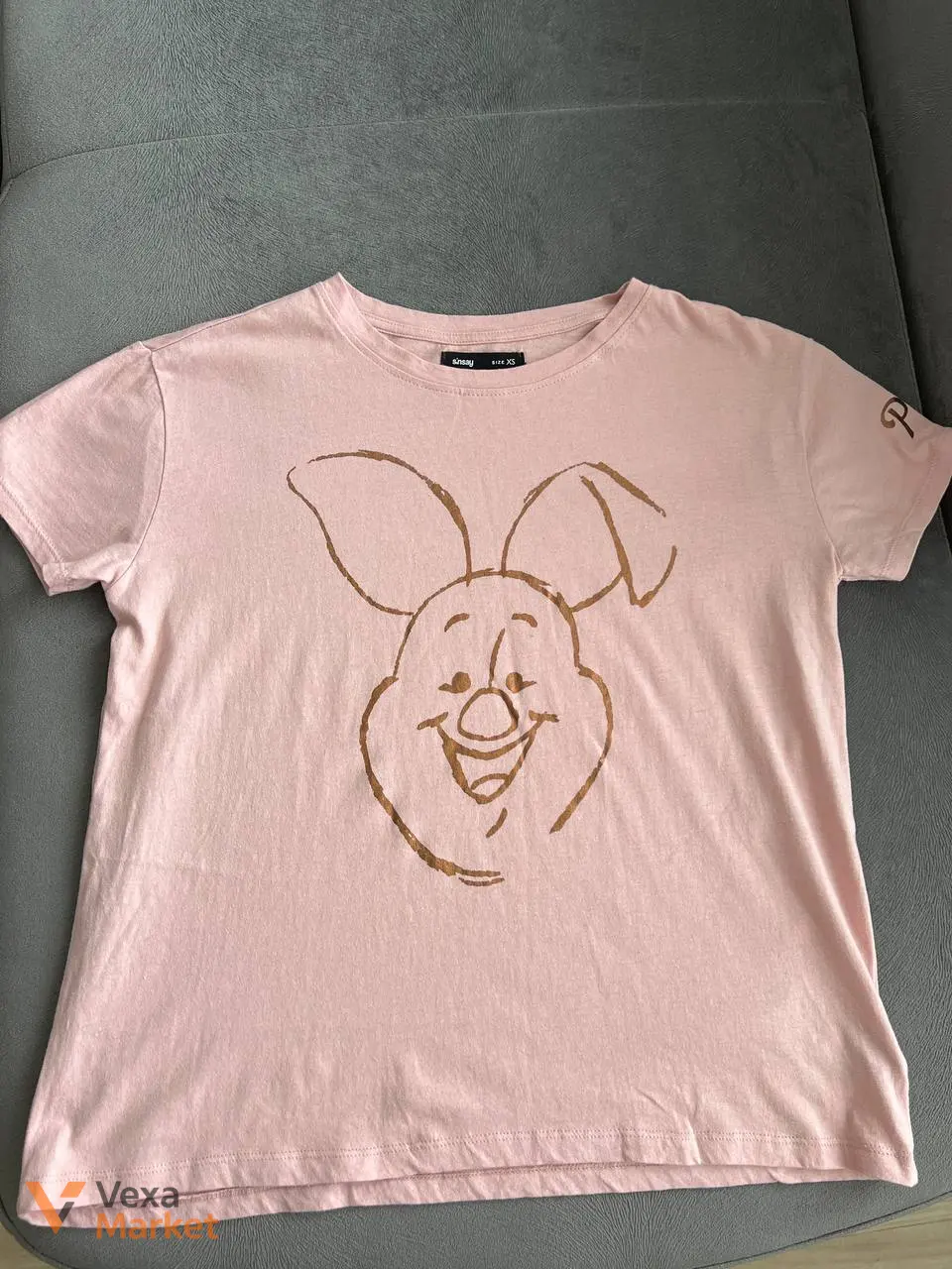 Футболка Disney Winnie the Pooh з Хрюнею (Пятачок, Piglet), Sinsay, рожева, розмір XS