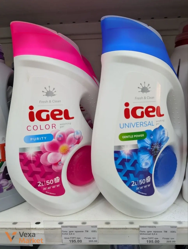 Гель для прання iGel Universal та Color, 2 л