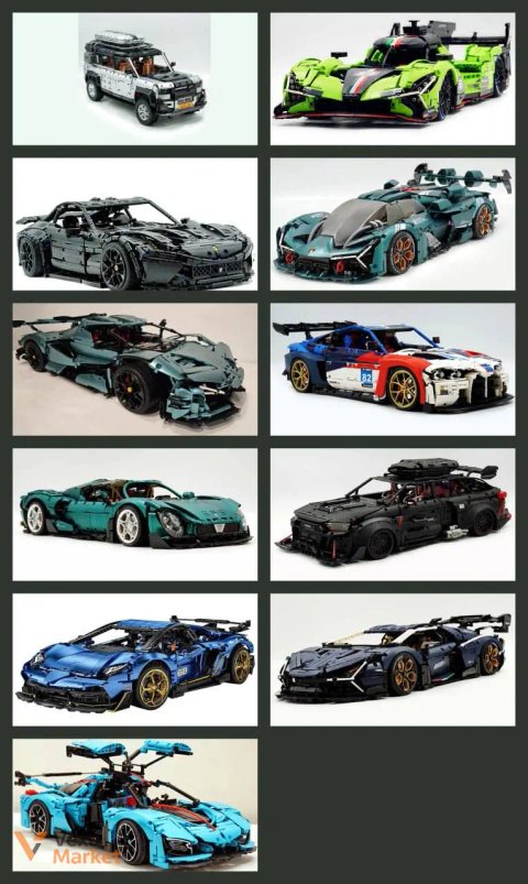 Колекційні конструктори автомобілів 1:8 (Land Rover, Lamborghini, Ferrari, BMW, Audi)