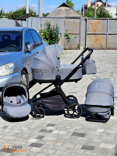 Коляска 3в1 Carrello Epica оновлена 26 року, сірий льон