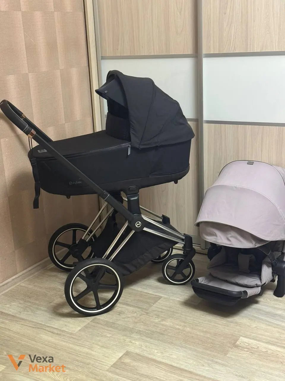 Коляска Cybex Priam Lux 2в1 чорна/сіра