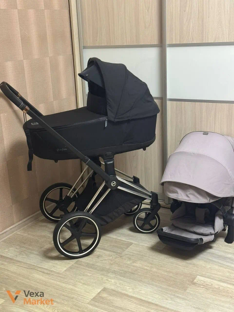 Коляска Cybex Priam Lux 2в1 чорна/сіра
