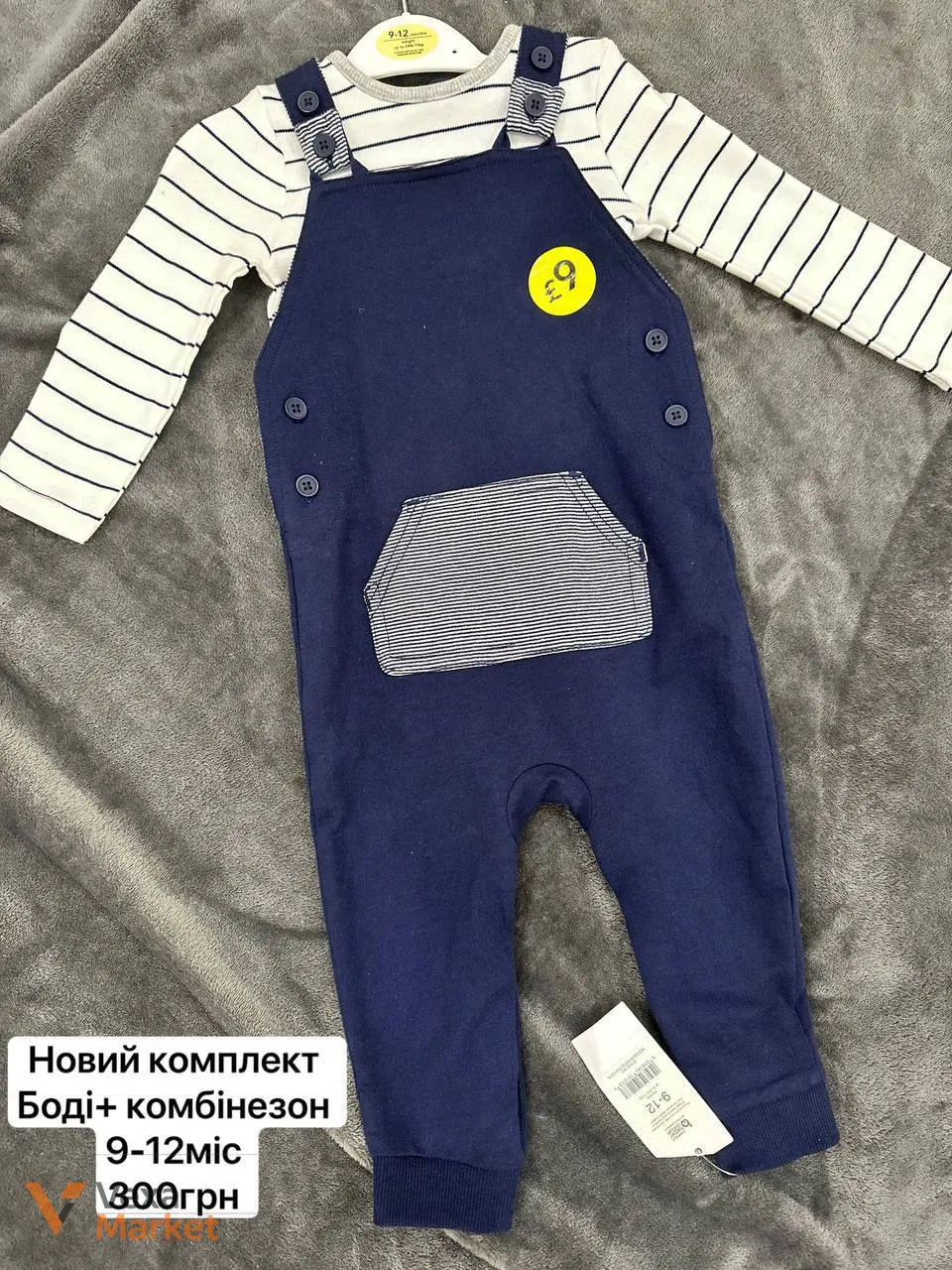 Комплект George боді + комбінезон та костюм з принтом ведмедика, розмір 80