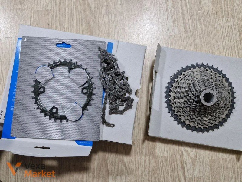 Комплект трансмиссии: Цепок KMC X11, Кассета Shimano SLX 11-42, Передняя звезда — фото 3