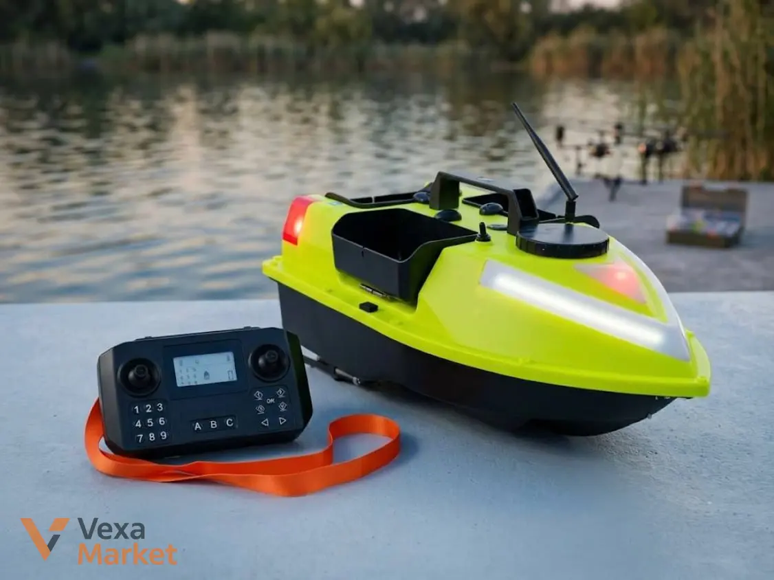 Кораблик на радіокеруванні ZV6 GPS Жовтий 12000 mAh 12V для завезення підгодовування — фото 2