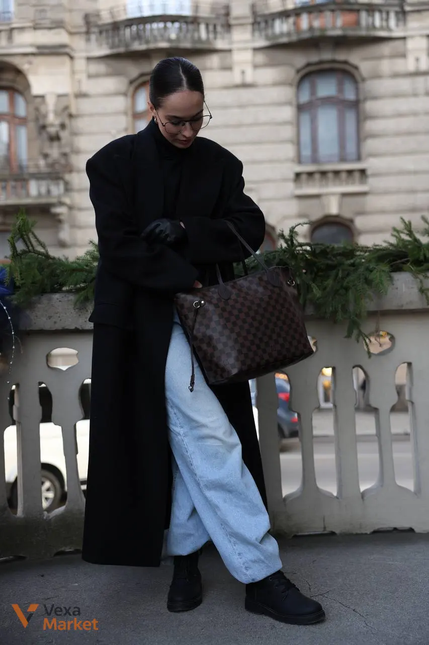 Louis Vuitton Neverfull сумка шкіра та канва — фото 2