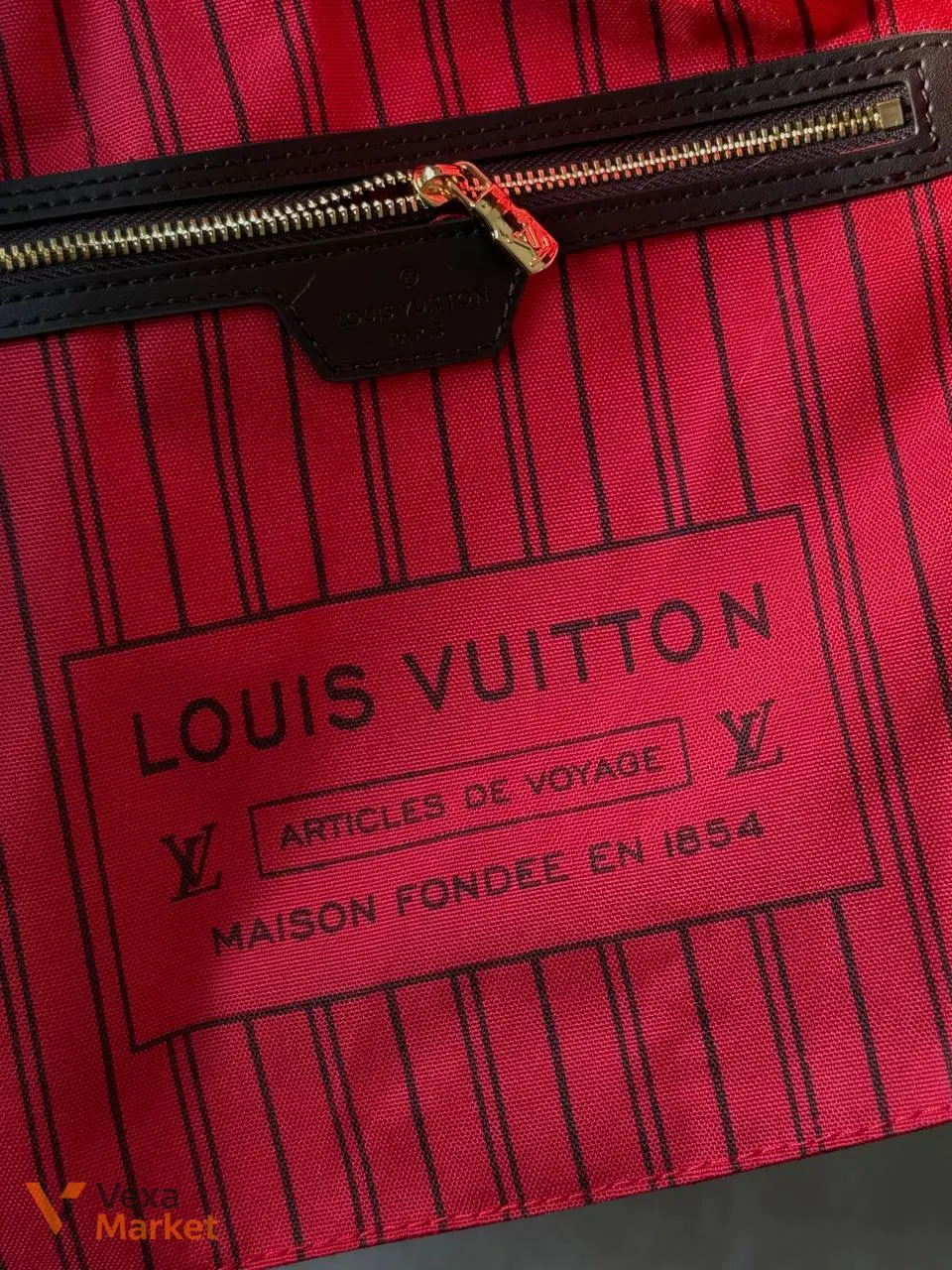 Louis Vuitton Neverfull сумка шкіра та канва — фото 5