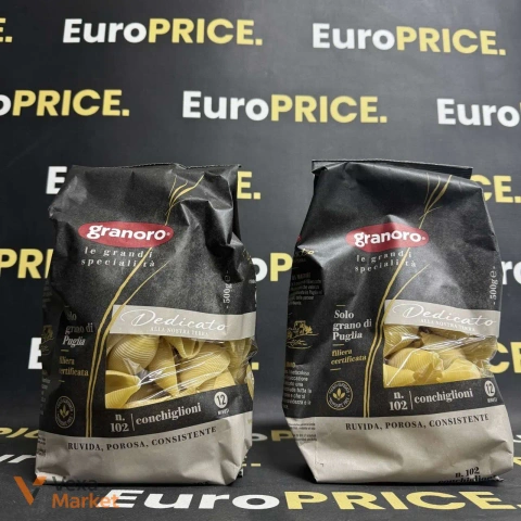 ΠΠ°ΠΊΠ°ΡΠΎΠ½ΠΈ Granoro Conchiglioni β102 Π΄Π»Ρ ΡΠ°ΡΡΠΈΡΡΠ²Π°Π½Π½Ρ, 500Π³