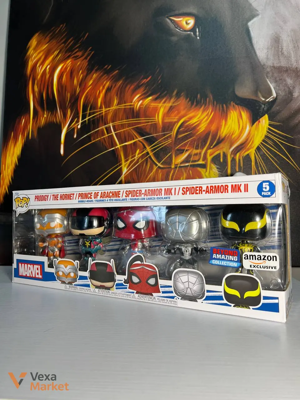 Marvel Funko Pop! 5-Pack Spider-Man Suits: Prodigy, The Hornet, Prince of Arachne, Spider-Armor MK I, Spider-Armor MK II
