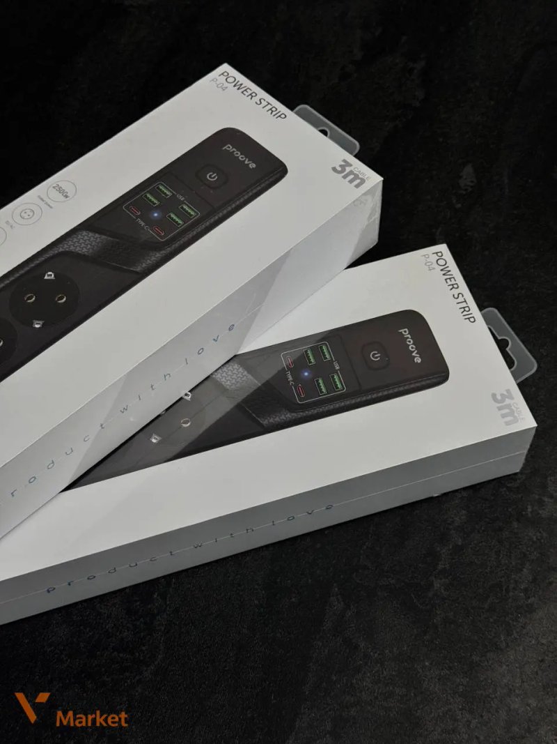 Мережевий фільтр Proove Power Strip P-04 (4 розетки + 4 USB + 2 Type-C) 3M — фото 2