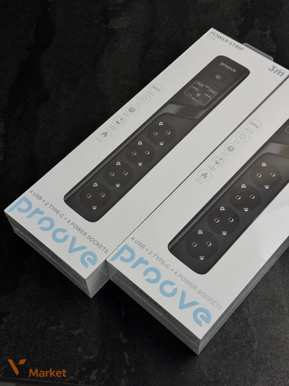 Мережевий фільтр Proove Power Strip P-04 (4 розетки + 4 USB + 2 Type-C) 3M — фото 3