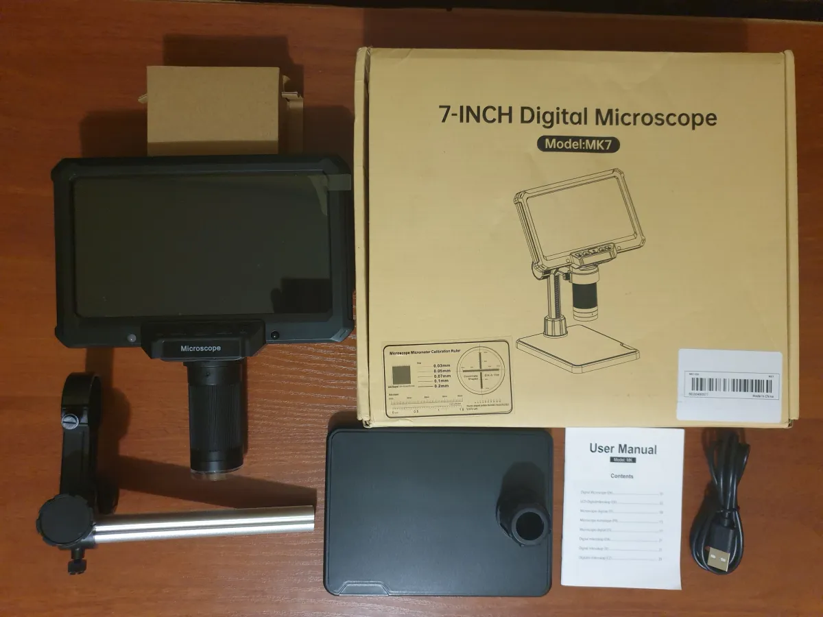 Микроскоп цифровой MK7 с дисплеем 7" с подсветкой, картой памяти, аккумулятором — фото 8