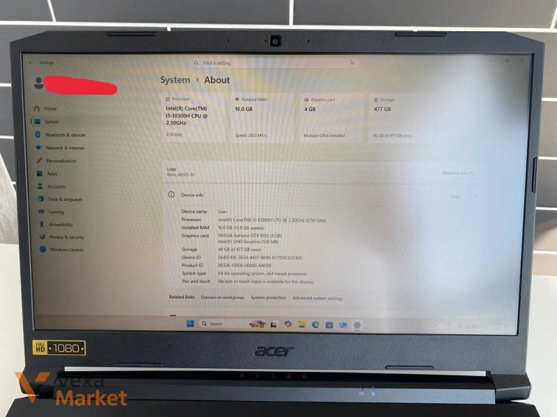 Ноутбук Acer Nitro 5 AN515-55 Intel Core i5-10300H/16GB DDR4/SSD NVMe 512GB/NVIDIA GeForce GTX 1650 — фото 6