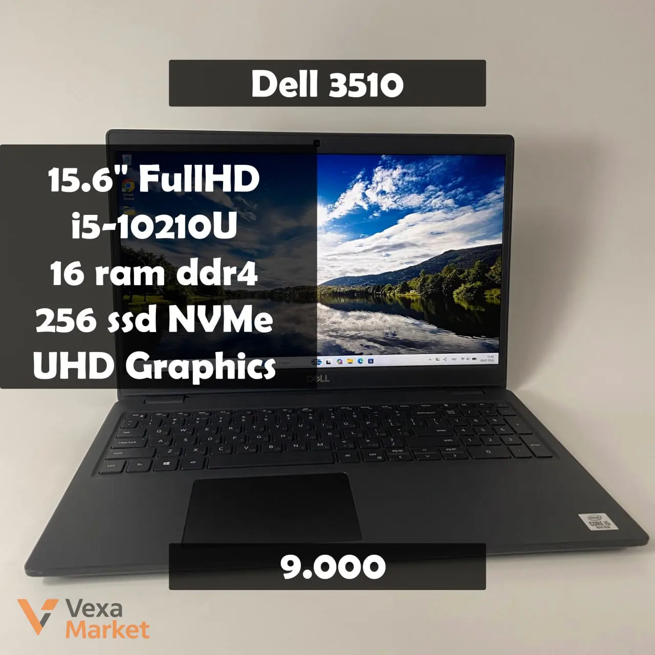 Ноутбук Dell Latitude 3510 15.6" FullHD, Intel Core i5-10210U, 16GB DDR4, SSD 256GB NVMe