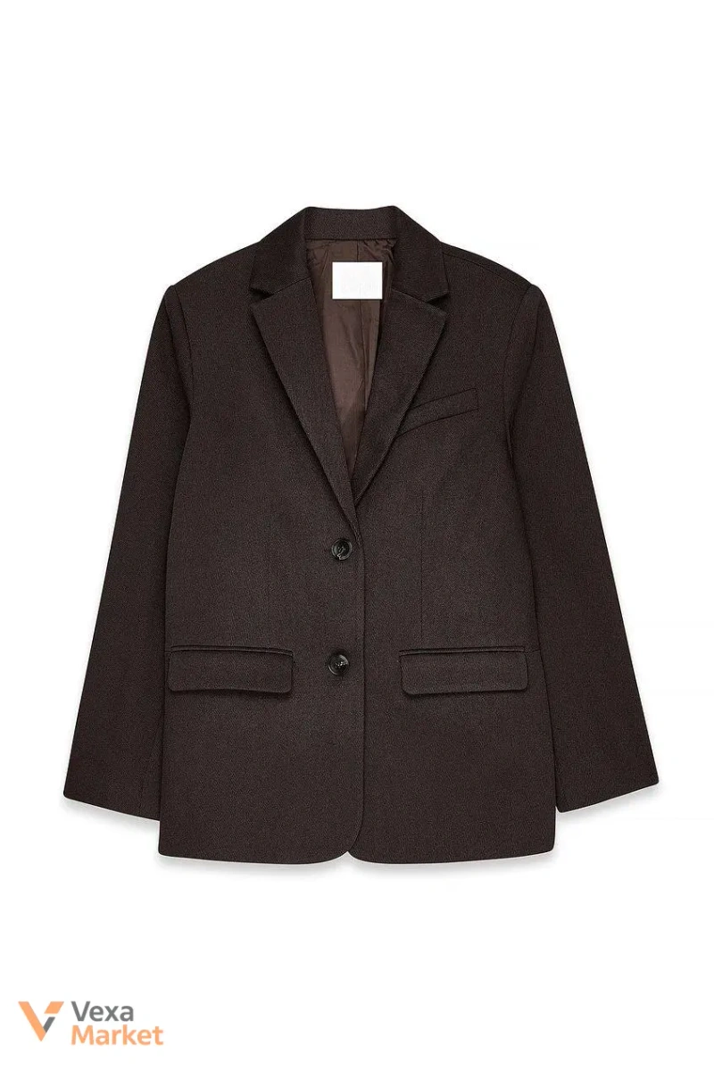 Піджак NA-KD Oversized Twill Blazer Коричневий — фото 3