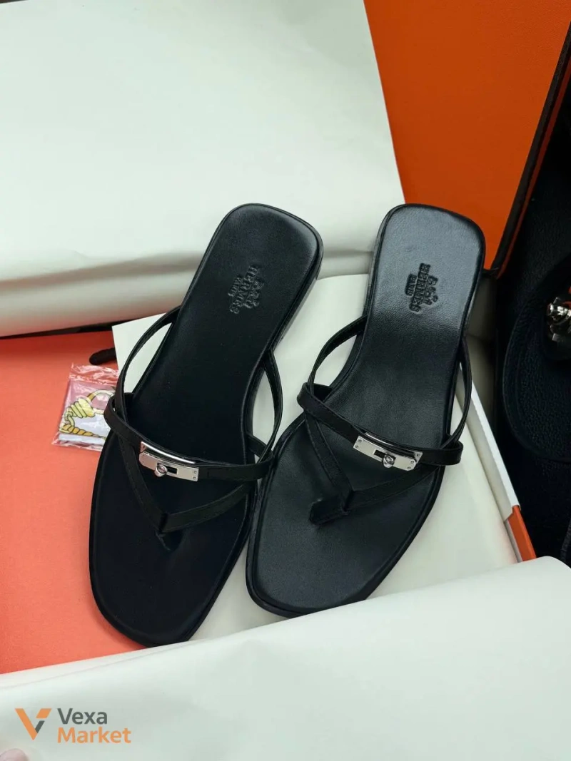 Шкіряні шльопанці Hermes — фото 4