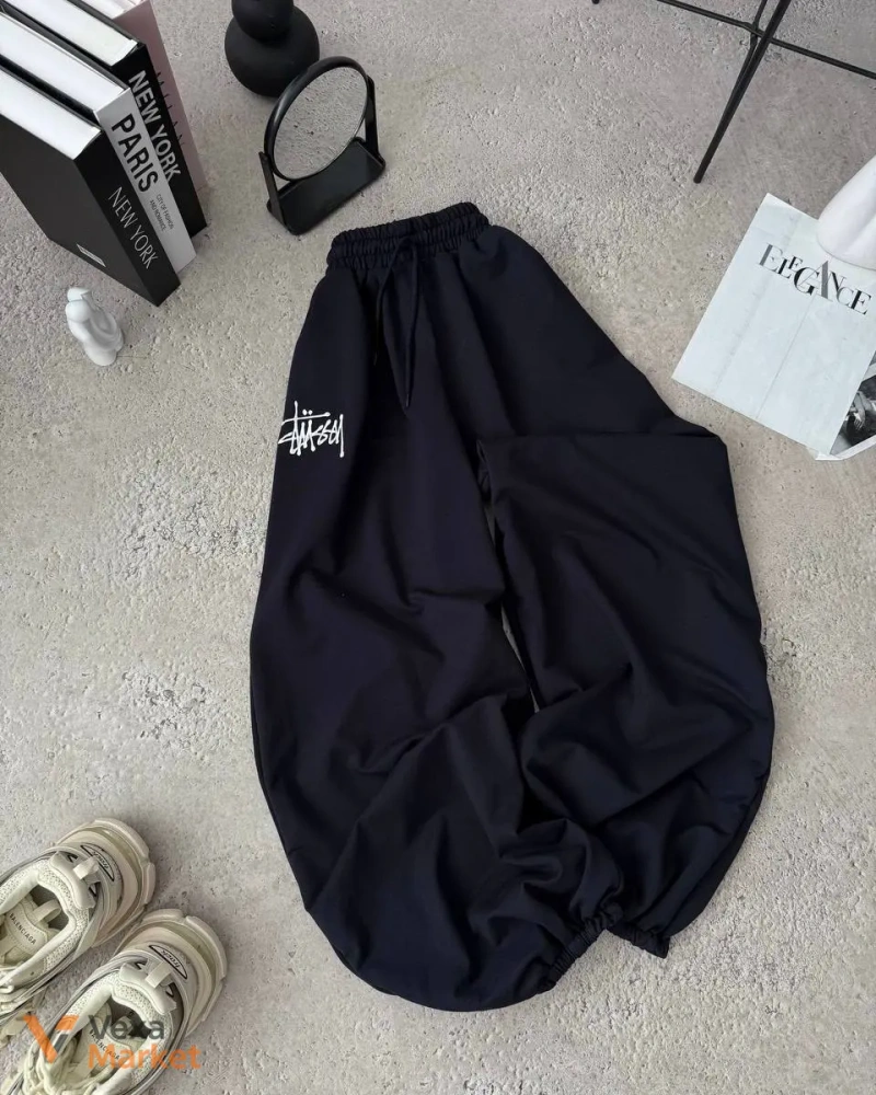 Штани Stussy з вишивкою, чорні, сірі, сині — фото 4