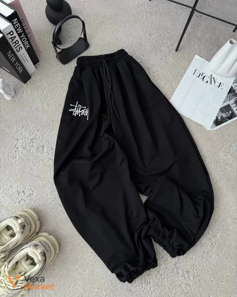 Штани Stussy з вишивкою, чорні, сірі, сині — фото 8