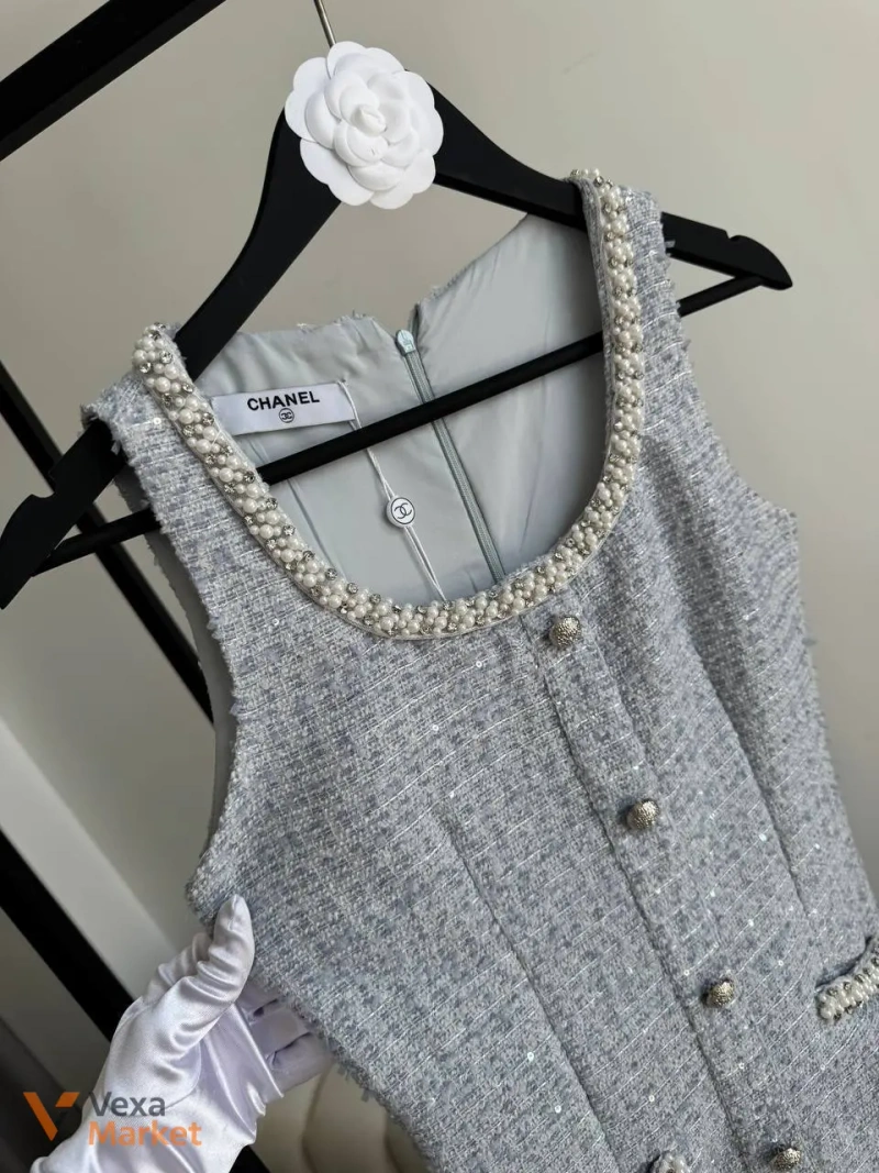 Сукня Chanel бежева та блакитна — фото 2
