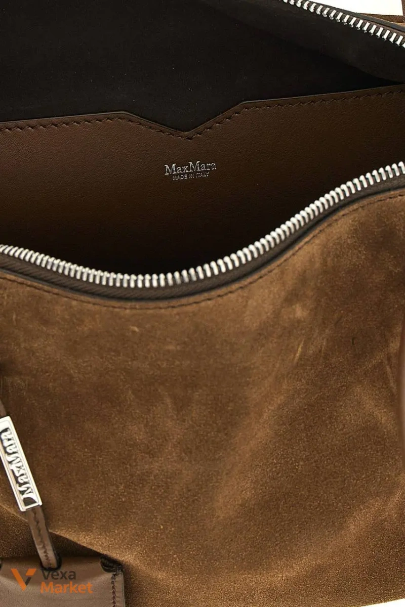 Сумка через плече Max Mara «Mxaholdallsling» коричнева шкіряна — фото 4