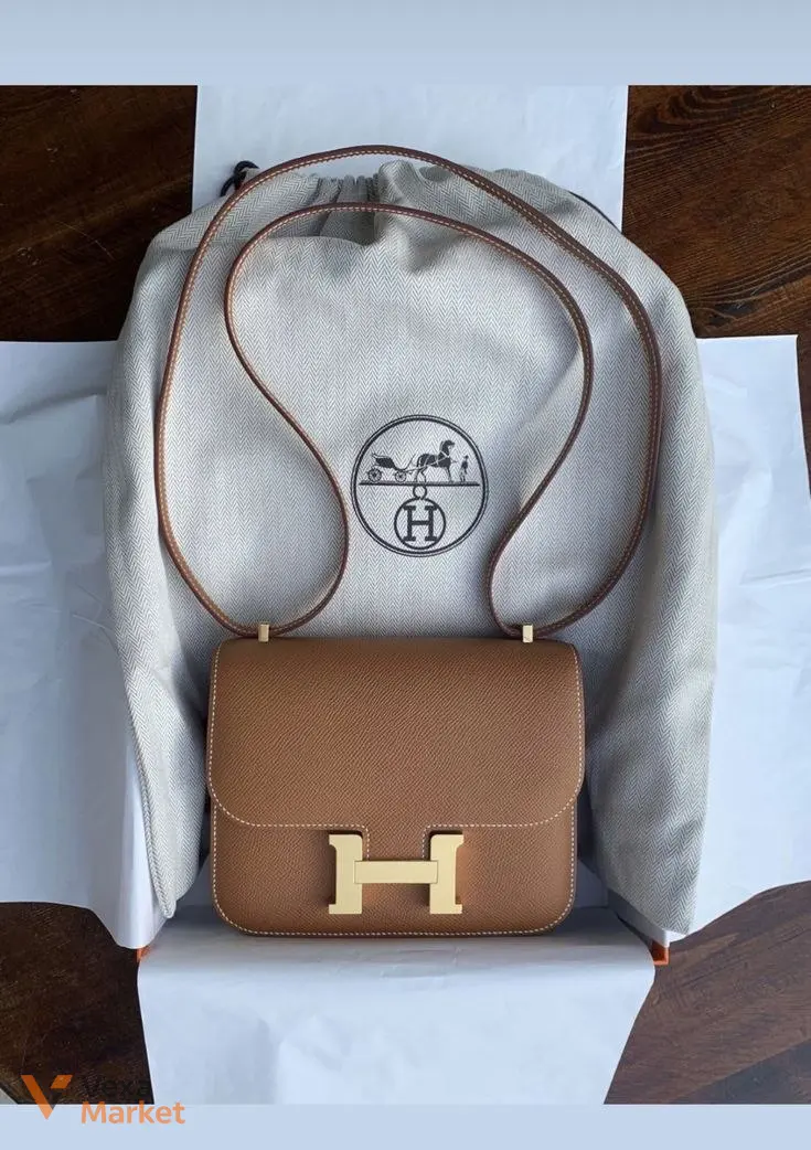 Сумка Hermes Constance золото — фото 3