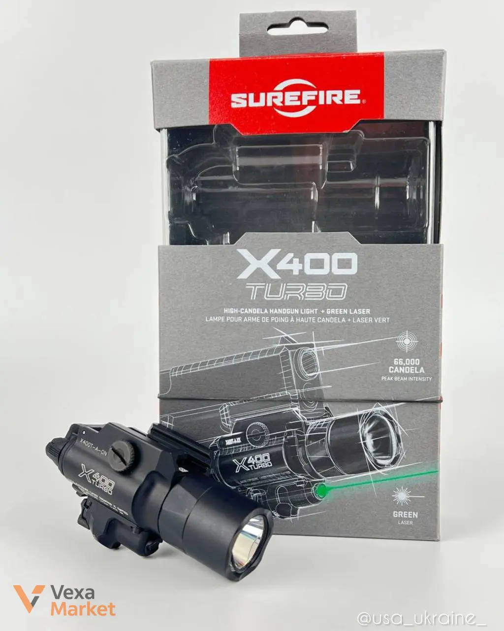 Surefire X400T-A Ліхтарик + зелений лазер — фото 3
