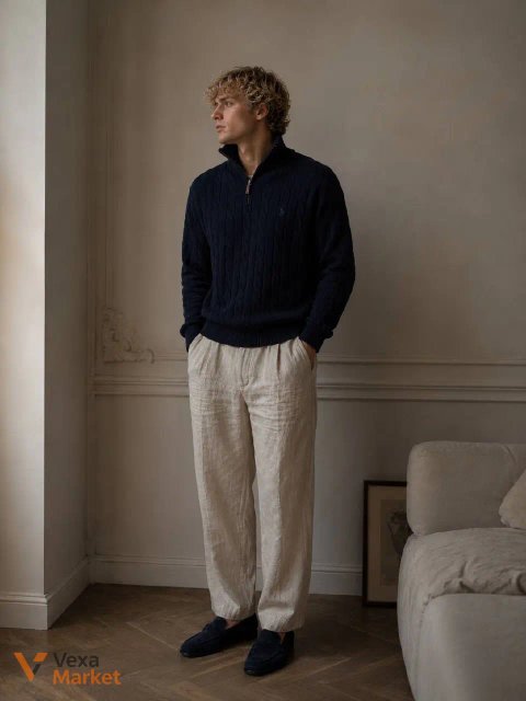 Светр Polo Ralph Lauren темно-синій, в'язаний, розмір S/M