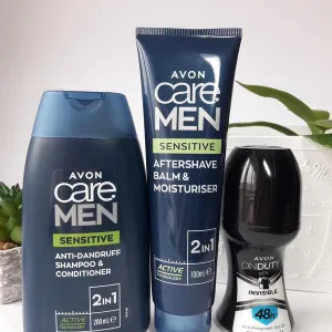 Чоловічий набір avon care: шампунь-гель, бальзам крем після гоління, дезодорант, ейвон