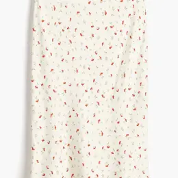 Юбка H&M молочная в цветочный принт, размер L (48-50)