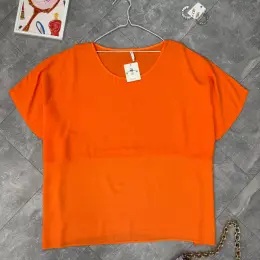 Помаранчева блуза оверсайз J B з віскози, EUR XL / НАШ 56-60
