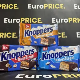 Шоколадний батончик Knoppers Арахіс, Кокос, Фундук 200г