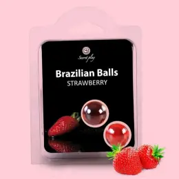 Масажні кульки Brazilian Balls Полуниця, 2шт