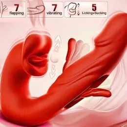 Вібратор потрійної стимуляції з медичного силікону, 7 режимів вібрації