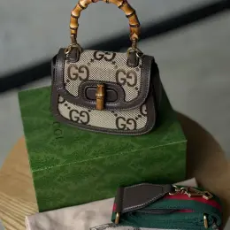 Gucci Bamboo Mini сумка шкіра канва
