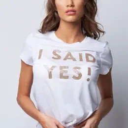 Футболка "I SAID YES! BRIDE" біла розмір XS