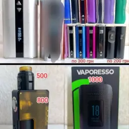 Вейп набір: Vaporesso, Pulse сквонк, мехмоди та комплектуючі