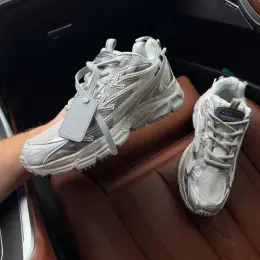 Off-White Be Right Back Silver Grey кроссовки кожа/текстиль