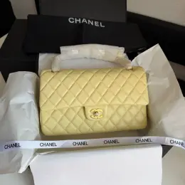 Сумка Chanel шкіряна жовта 25-16 см