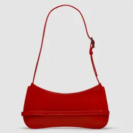 Jacquemus Le Bisou Ceinture Shoulder Bag Red Leather