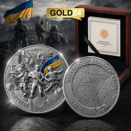Срібна монета «Фортеця Бахмут» Республіка Гана 2023 62.2г Ag 999