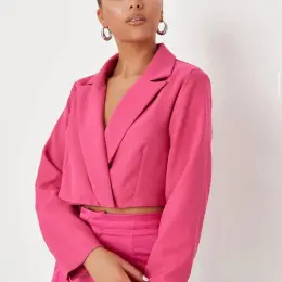 Жіночний кроп-піджак Missguided яскраво-рожевий UK 16 / 50