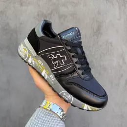 Premiata Lander Black/Grey шкіра, текстиль