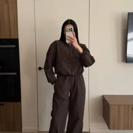 Костюм жіночий oversize з плащівки жатки