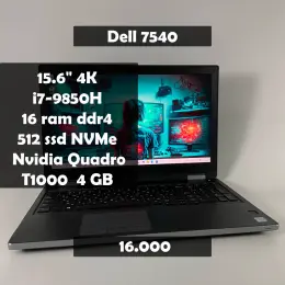 Ноутбук Dell Precision 7540 15.6" 4K, Intel Core i7-9850H, 16GB RAM, 512GB SSD