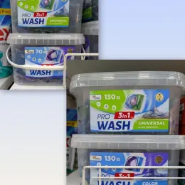 Капсули для прання Pro Wash 3-в-1 Universal та COLOR, 70 шт, 130 шт
