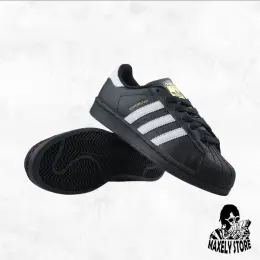 Adidas Superstar Black Gold Logo